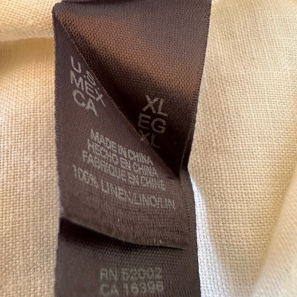 Liz Claiborne 100% Linen Button Front Shirt~Classic Work to Weekend Blouse~XL - Picture 6 of 6